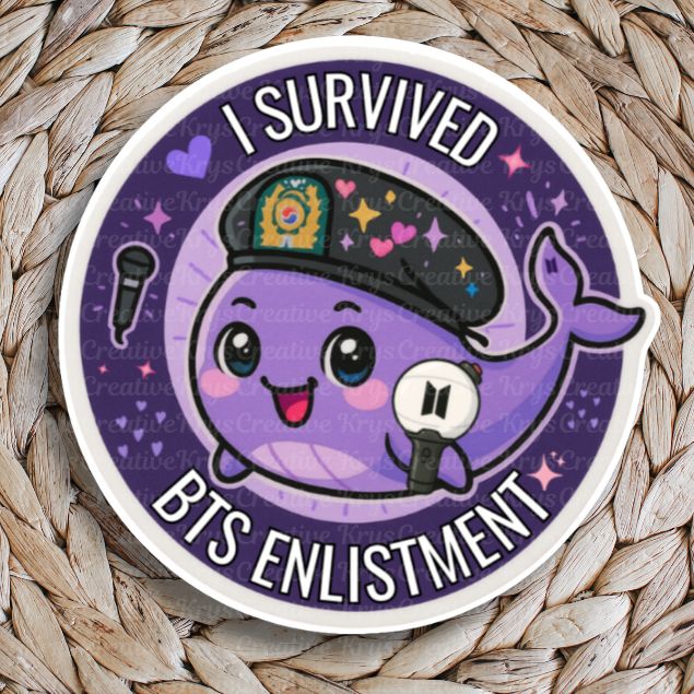 Bangtan Whale Enlistment Survival Sticker (3 in)