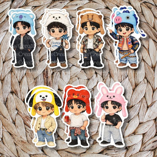 Bangtan Plush Hat Stickers (Freebie Packs)