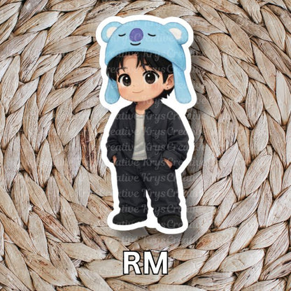 Bangtan Plush Hat Stickers (3in)