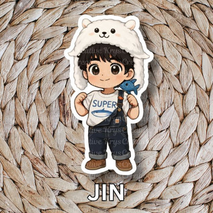 Bangtan Plush Hat Stickers (3in)