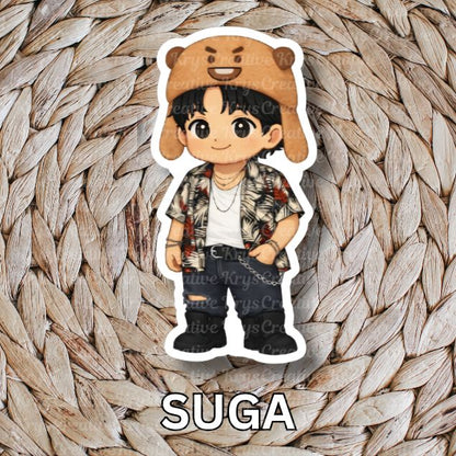 Bangtan Plush Hat Stickers (3in)