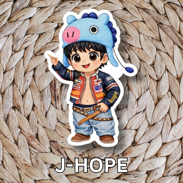 Bangtan Plush Hat Stickers (Freebie Packs)