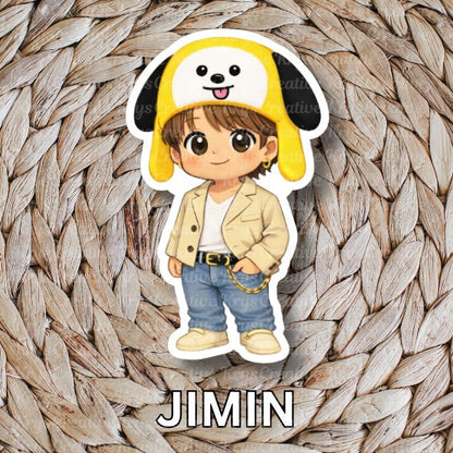 Bangtan Plush Hat Stickers (3in)