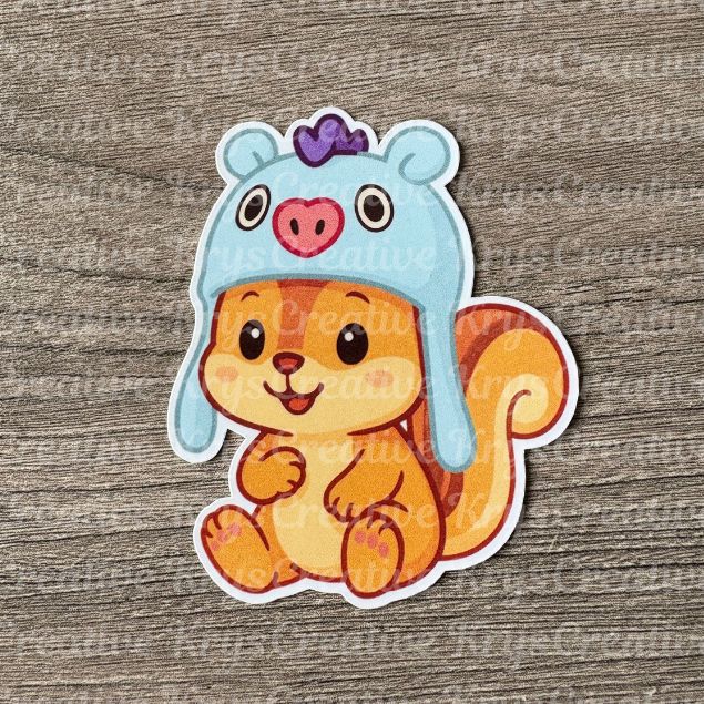Bangtan Animal Plush Hat Stickers