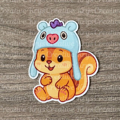 Bangtan Animal Plush Hat Stickers