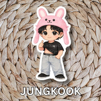 Bangtan Plush Hat Stickers (3in)