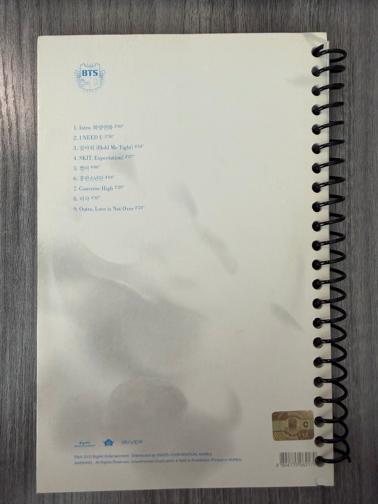 BTS "The Most Beautiful Moment in Life Pt. 1" Notebook (Includes CD)