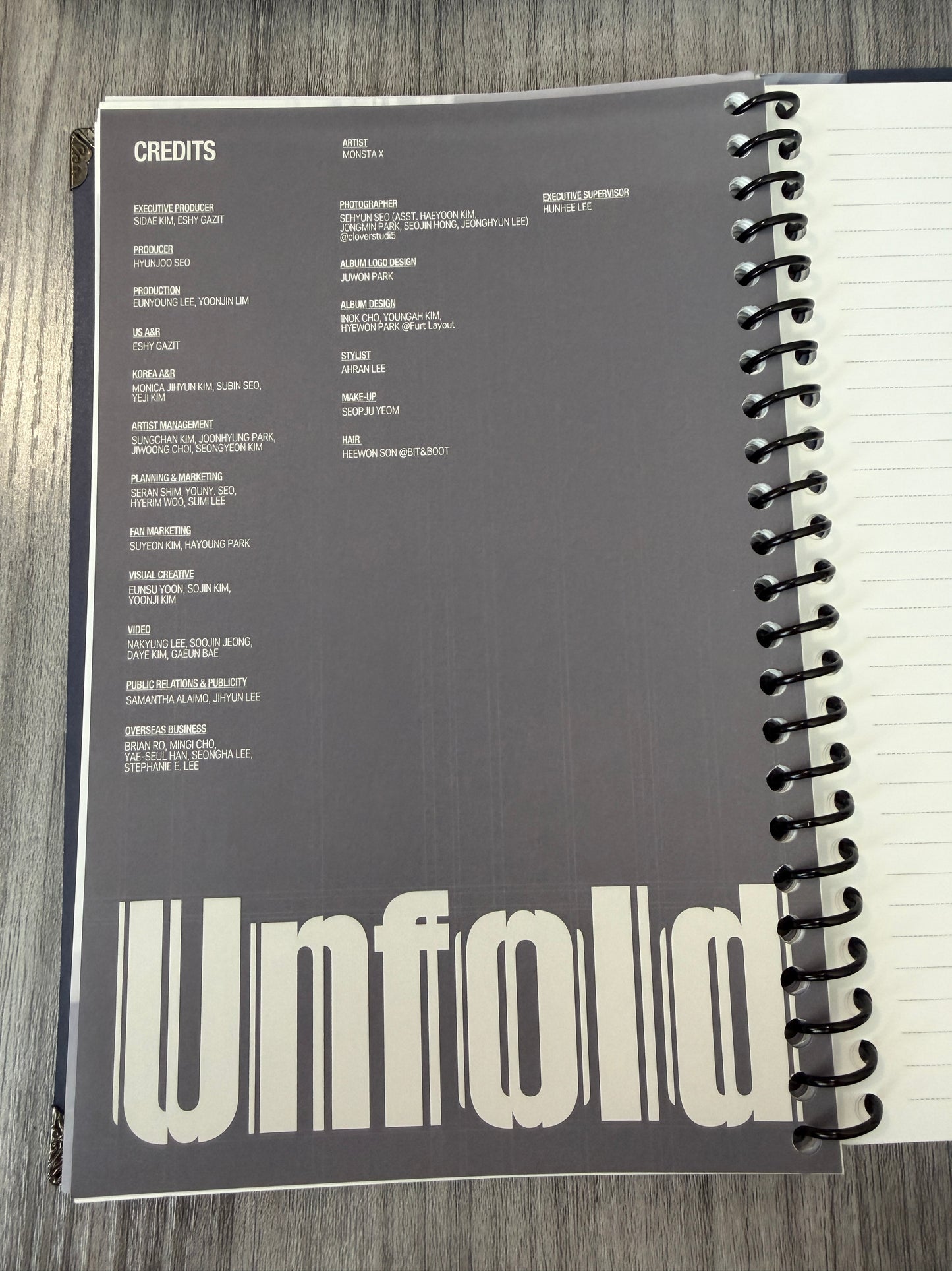 Monsta X "Unfold (HEAL Ver.)" Notebook (Includes CD)