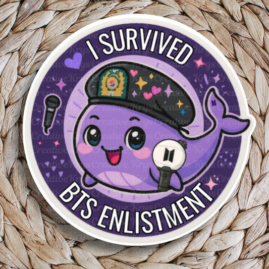 Bangtan Whale Enlistment Survival Sticker (3 in)